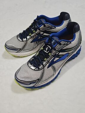Brooks Silver, Blue & Neon Green Men's Running Shoes